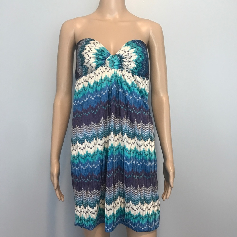 Alexis multi color chevron printed cover up dress